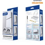 PS5 slim настінний стелаж для зберігання ігрової консолі тримач Dualsense GP-531 (білий)