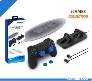 Slim Pro игровой набор двойной зарядки + наушники + силиконовый чехол + стики + основа TP4-1751