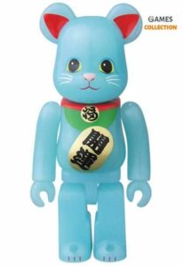 Bearbrick Счастливый Денежный Кот Голубой 400% (28см)