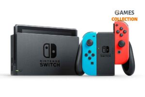 Nintendo Switch Red-Blue/Grey+Micro SD 128GB (Прошивка + 20 игр в комплекте)