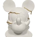 Фігурка Голова Міккі Маус біла з білою підставкою (28см)