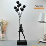 Статуетка «Бенксі» дівчинка з кульками чорна (Banksy) 57×13 см-thumb