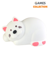 Силиконовый Ночник Спящий Кот Розовый (Светильник)-thumb