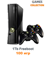 Xbox 360 Slim/E 1 TB Freeboot 200 игр+2-й джойстик-thumb