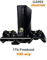 Xbox 360 Slim/E 1 TB Freeboot + 200 Игр + Kineсt + 2-й джойстик-thumb