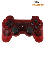 Бездротовий Джойстик PS3 (прозорий червоний)-thumb