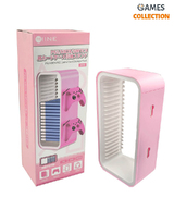 Стелаж для Зберігання 18 Ігрових Дисків та 4 Геймпадів (Рожевий)-thumb