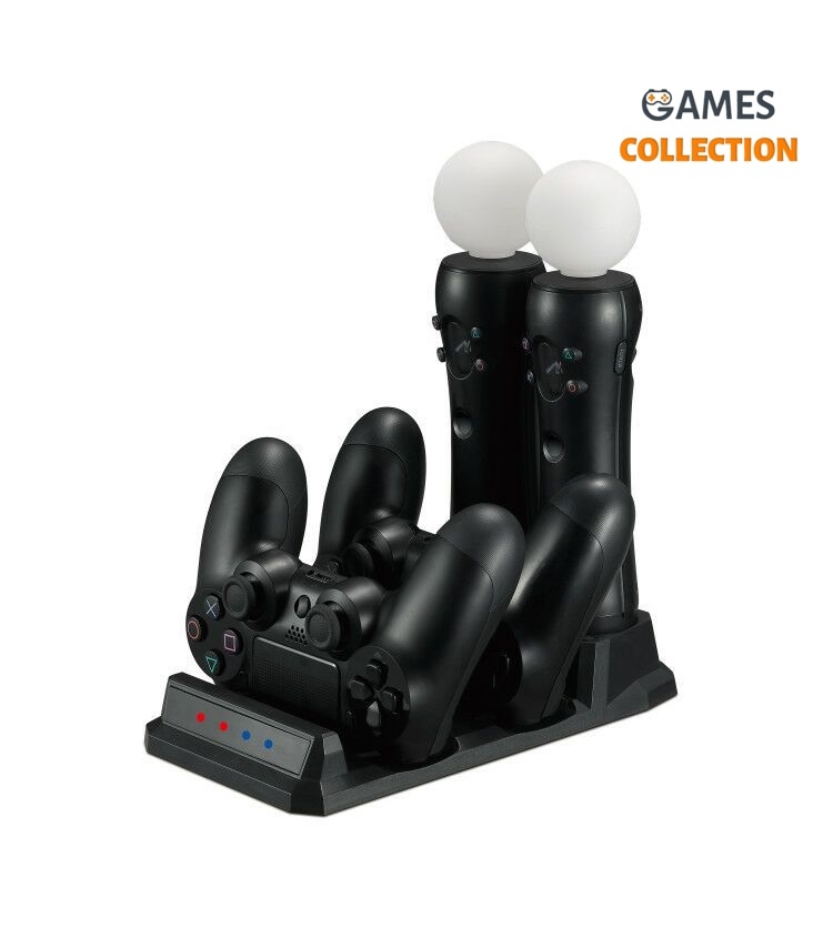 Зарядка  беспроводных контроллеров PS4 2шт PS Move 2шт 4в1-thumb