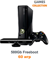 Xbox 360 Slim/E 500 Gb Freeboot+60 Игр+Kinect-thumb
