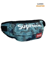 Сумка-бананка Supreme Камуфляж (Голубая)-thumb