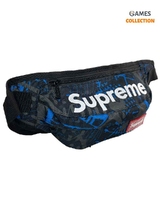 Сумка-бананка Supreme абстракция (Черно-синяя)-thumb