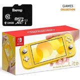 Nintendo Switch Lite Grey/Yellow+Micro SD 128GB (Прошита SX Core + 20 игр)-thumb