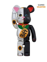 Bearbrick Maneki Neko Silver_Black 400% (28см)-thumb
