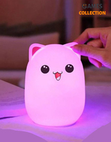 Bud Bear Silicone Lamp: Котик Розовые ушки (Светильник)-thumb