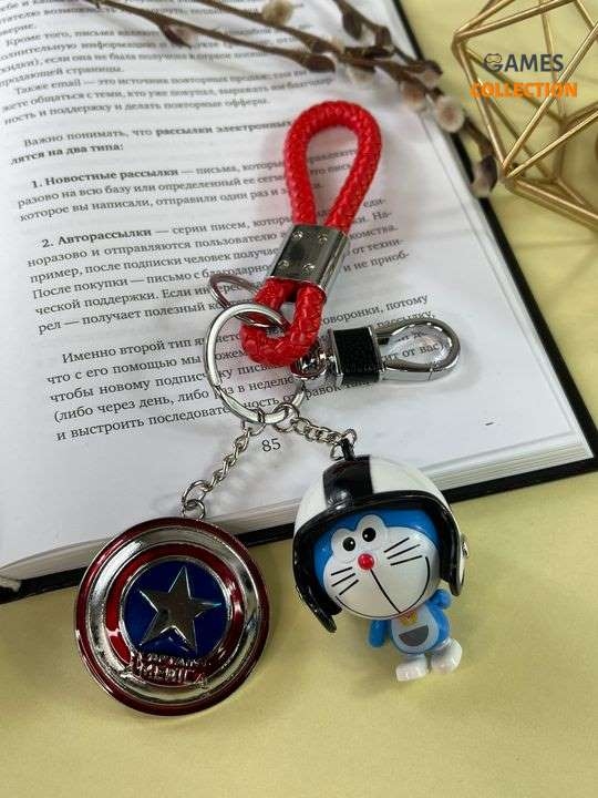 Брелок Doraemon Капитан Америка (Красный)-thumb