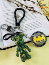 Брелок Bearbrick Бетмен Камуфляжный (Хаки) Тройной-thumb