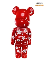 Bearbrick Japan Cool (Красный с белыми цветами) 1000% (70 см)-thumb