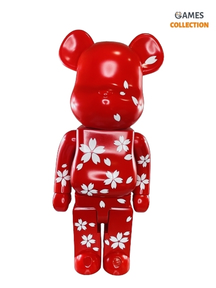 Bearbrick Japan Cool (Красный с белыми цветами) 1000% (70 см)-thumb