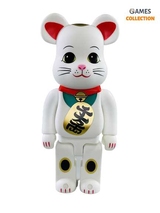 Bearbrick Money Cat Maneki Neko белый 400% (28 см)-thumb