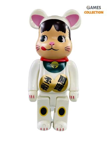 Bearbrick Lucky Cat Пеко-Чан белый 400% (28см)-thumb