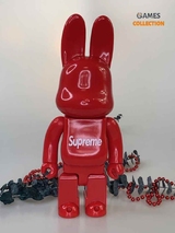 BEARBRICK Rabbit Supreme Red 400% (28cm)-thumb