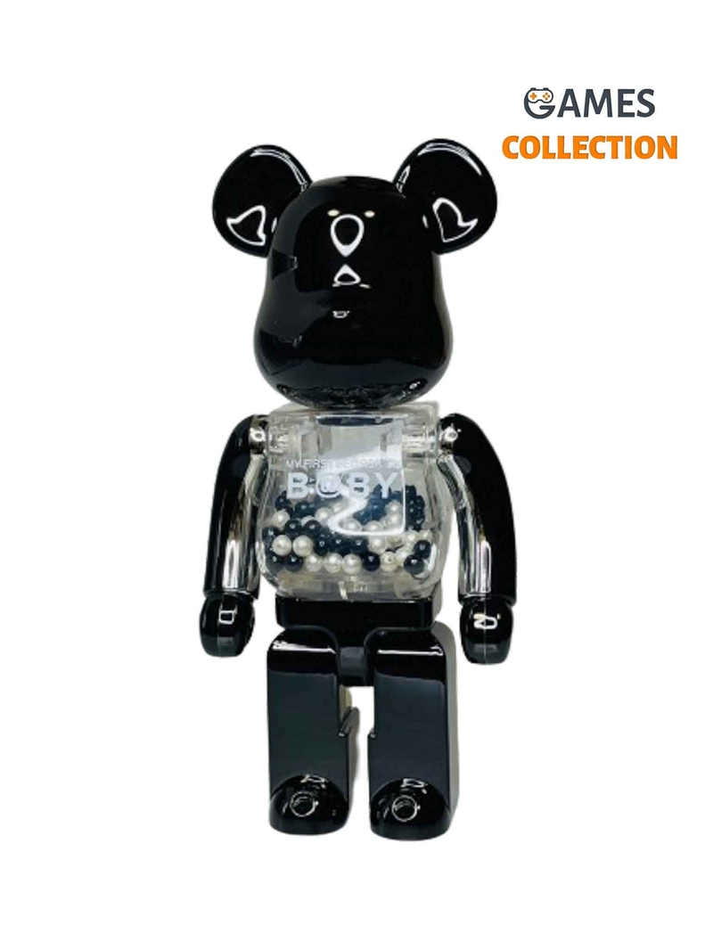 Bearbrick My First Baby (Фігурка Чорно-срібляста) 400% (28 см)-thumb
