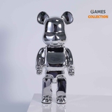 Bearbrick Смола Металик Срібло 400% (28 см)-thumb
