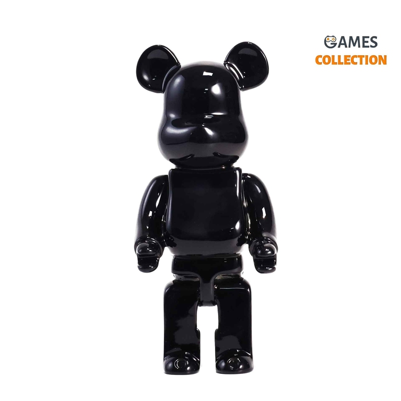 Bearbrick Смола Чорний Глянцевий 400% (28см)-thumb