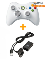 Универсальный Беспроводной Джойстик Xbox 360 (Белый) + Зарядное устройство +1 аккумулятор (Xbox 360)-thumb