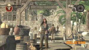 Пираты Карибского Моря: На краю света (PS3) – очередная часть игровой серии, вдохновленной одним из самых популярных пиратов, а именно легендарным капитаном Джеком Воробьем, которого в оригинальном кинофильме изобразил Джонни Депп. Помимо него, игроки неоднократно получают возможность взять на себя роли как Уильяма Тернера, так и Элизабет Суонн. Сюжет: Сюжет Pirates of the Caribbean: At World's End (Play Station 3) был основан на событиях, изображенных во второй и третьей частях серии кинофильмов. Естественно, разработчики включили в сценарий некоторые из самых знаковых сцен из фильмов, например ту, где Джек Воробей сражается с огромным существом – Кракеном, в результате чего тонет Черная жемчужина, любимый корабль Джека. Во время прохождения игры игроки могут посетить места, известные из фильмов, например, Тортуга, Исла Крусес (остров, на котором было похоронено сердце Дэви Джонса) и джунгли, населенные племенем каннибалов. Механика: Подобно другим частям серии игр Pirates of the Caribbean (ПС3) , человек сталкивается с множеством врагов, с которыми нужно немедленно разобраться, серией ловушек, подзапросов и мини-игр (например, покер, кости и т. д.) а также интерактивные ролики с быстрым временем событий. Есть некоторые предопределенные моменты во время прохождения, где можно выбрать, чтобы управлять другими персонажами, такими как Джек Воробей, Уилл, Элизабет и капитан Барбосса. Больше информации: Помимо этого, можно разблокировать игровых персонажей, что может привести к некоторым забавным ситуациям. Например, в Пираты Карибского Моря (Плейстейшн 3) 2 идентичных персонажа появляются на экране одновременно. Что также стоит упомянуть, все доступные протагонисты обладают уникальными навыками, специальными атаками и завершающими ударами. Для усиления атаки на противника можно использовать ранее найденные предметы, такие как пистолет и бомбы. Лицензированный саундтрек к фильму сопровождает игрока на протяжении всей игры.